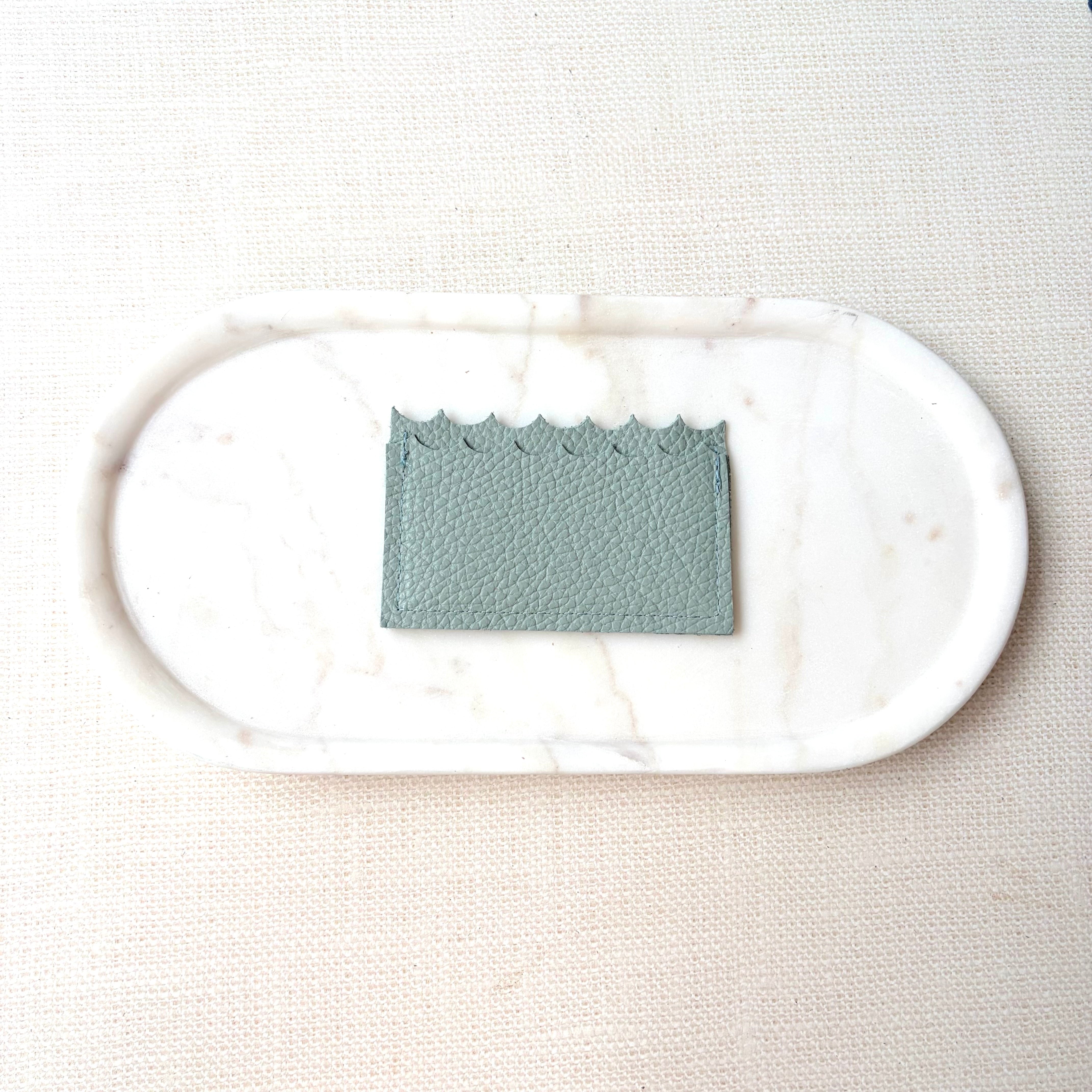#26 Mini Wallet with Oyster Shell // Sea Glass Sage Leather