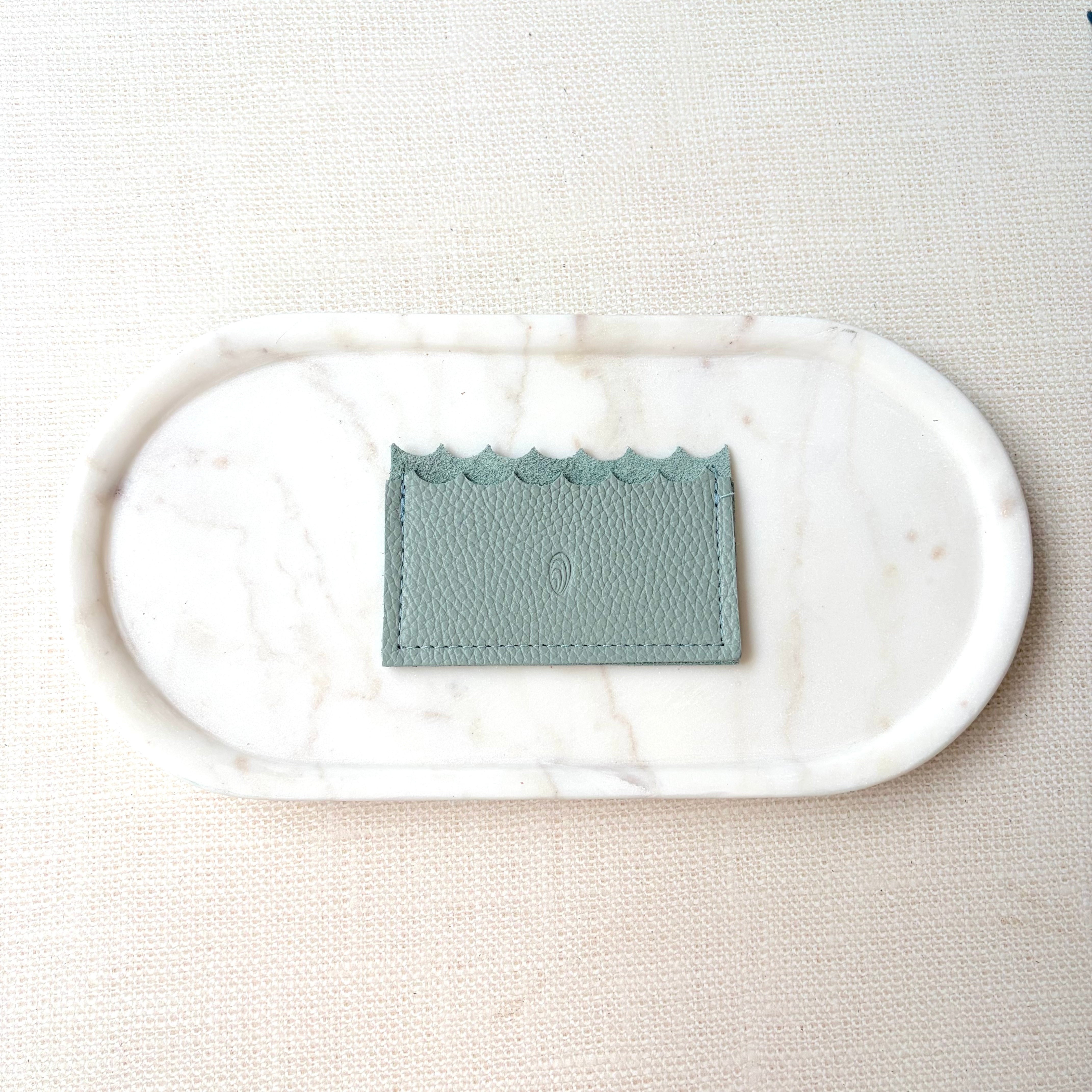 #26 Mini Wallet with Oyster Shell // Sea Glass Sage Leather