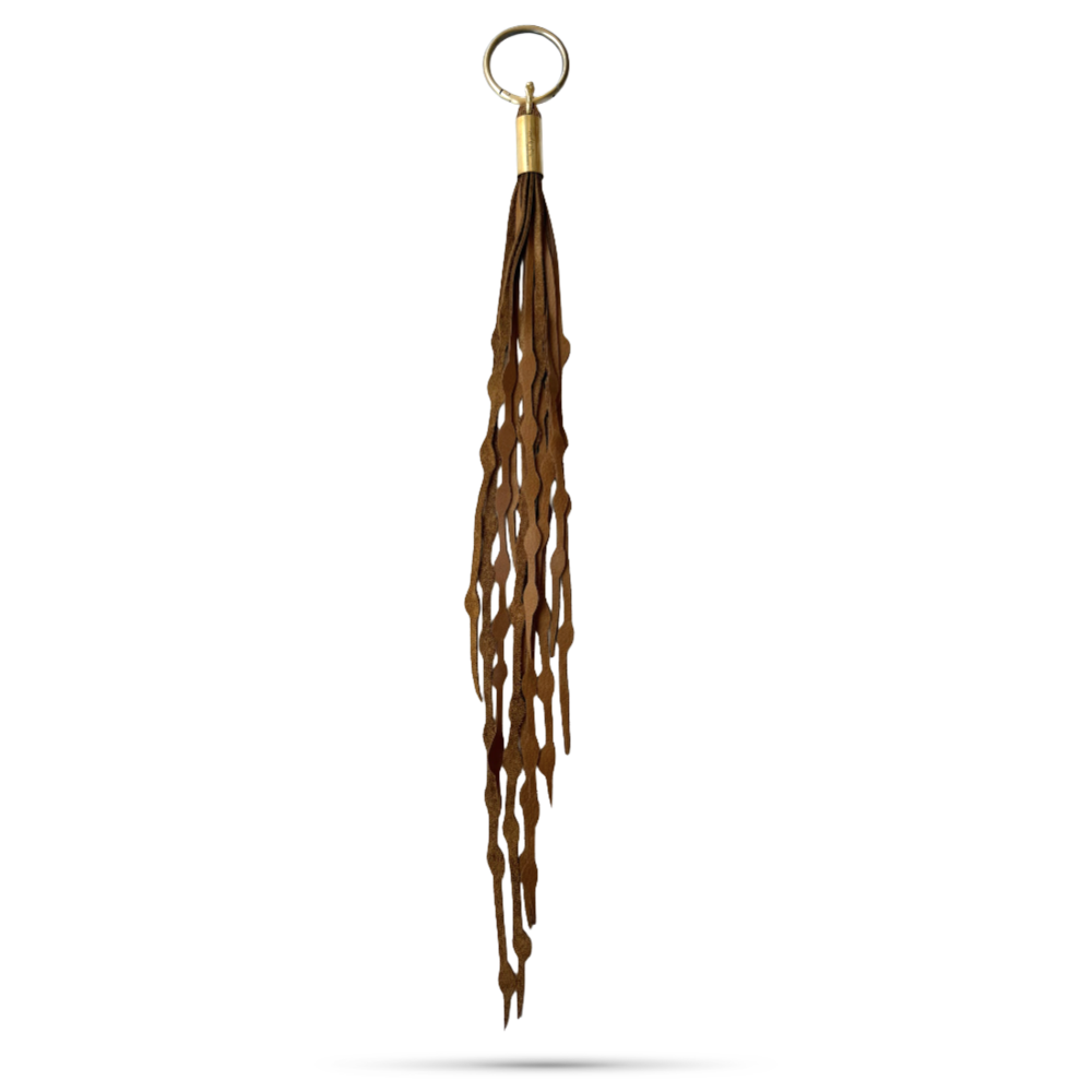 Beach Nut Leather Dramatic Seaweed Tassel