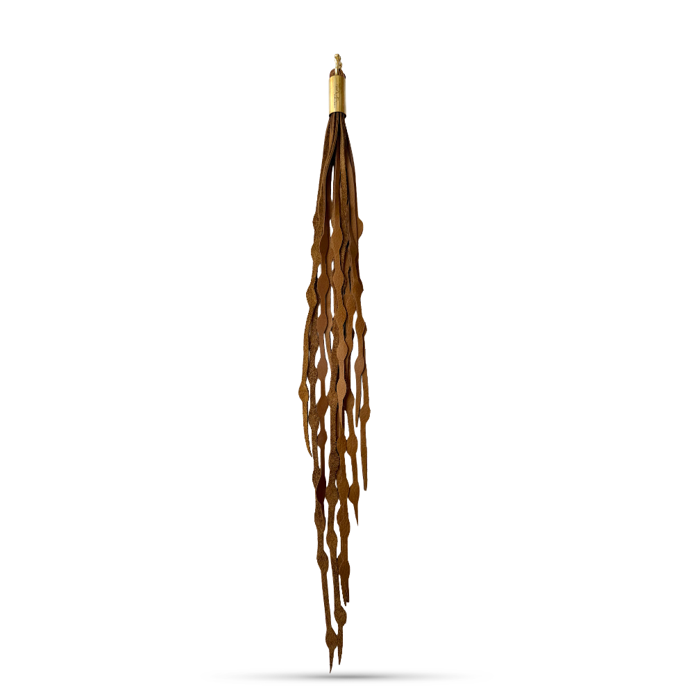 Beach Nut Leather Dramatic Seaweed Tassel