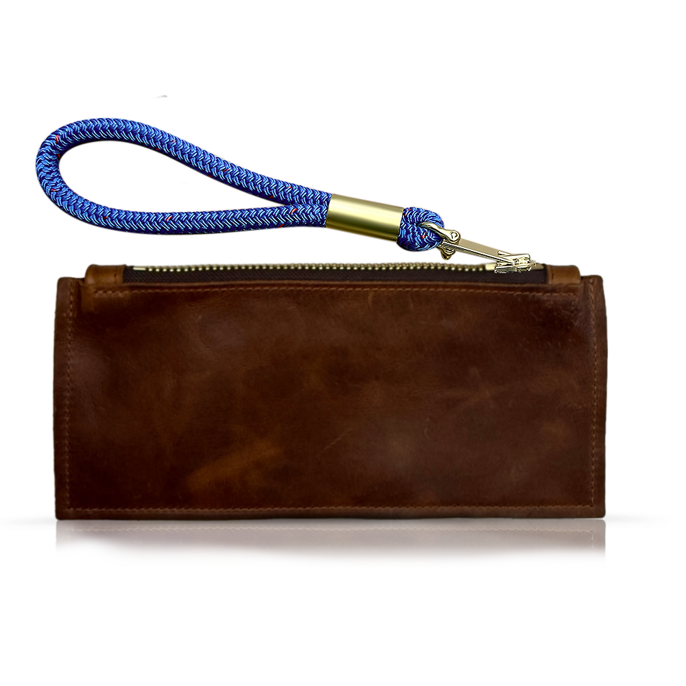 Clutch // in Brown Tourmaline with Harborside Blue Rope