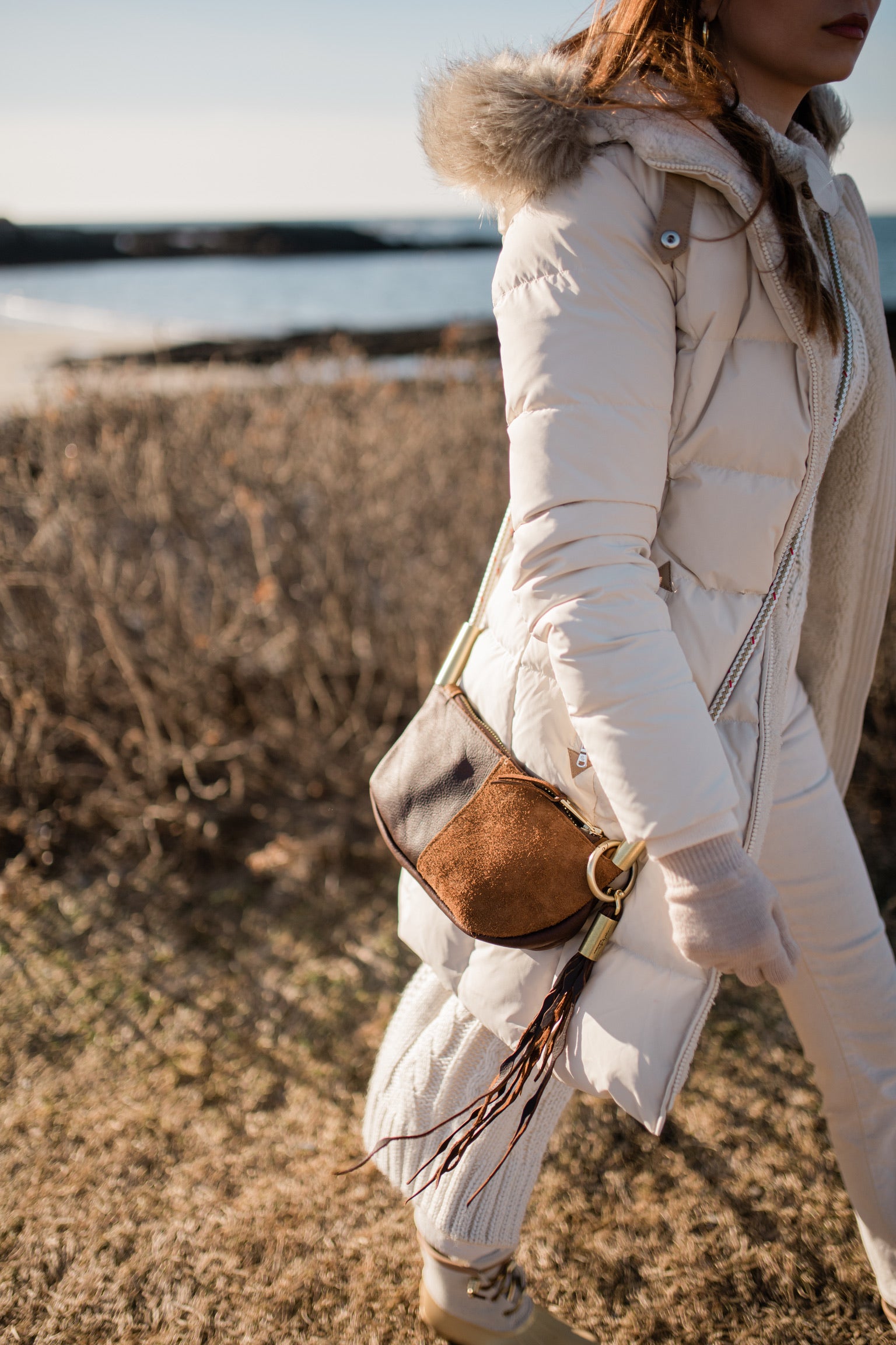 Zip Crossbody // in Brown Leather