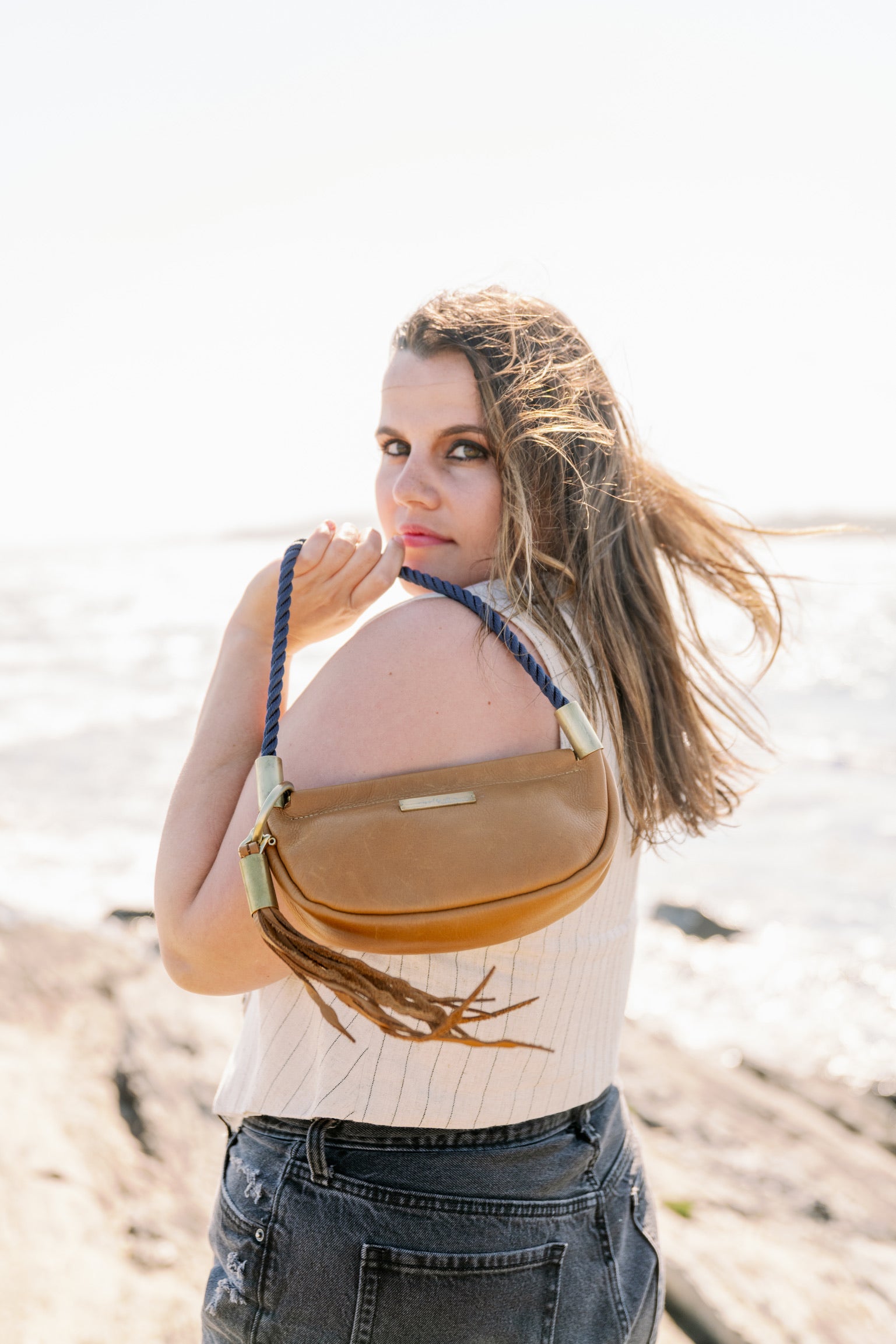 Clam Shell Bag // in Beach Nut Leather