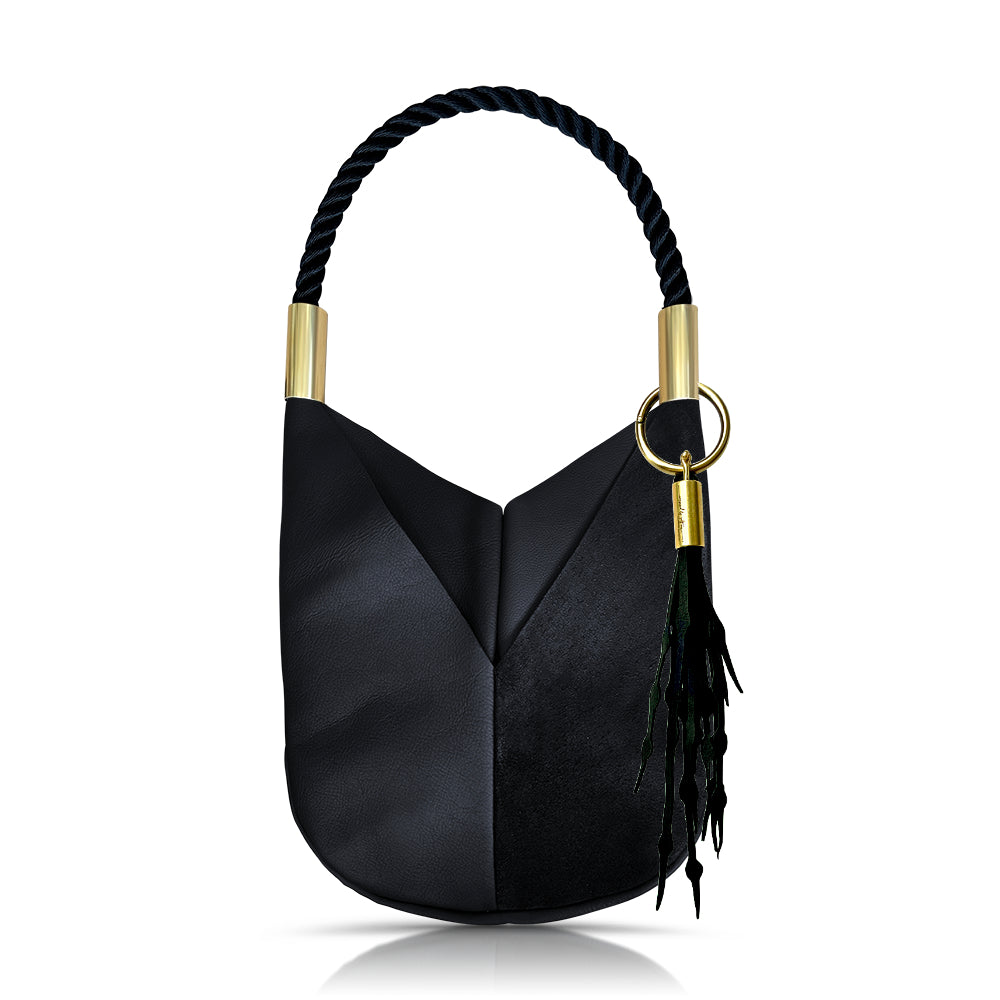 Original Wildwood Bag Large#Rope Color_Summer Night Black#Add Ons_Add a Matching Seaweed Tassel (save $10)