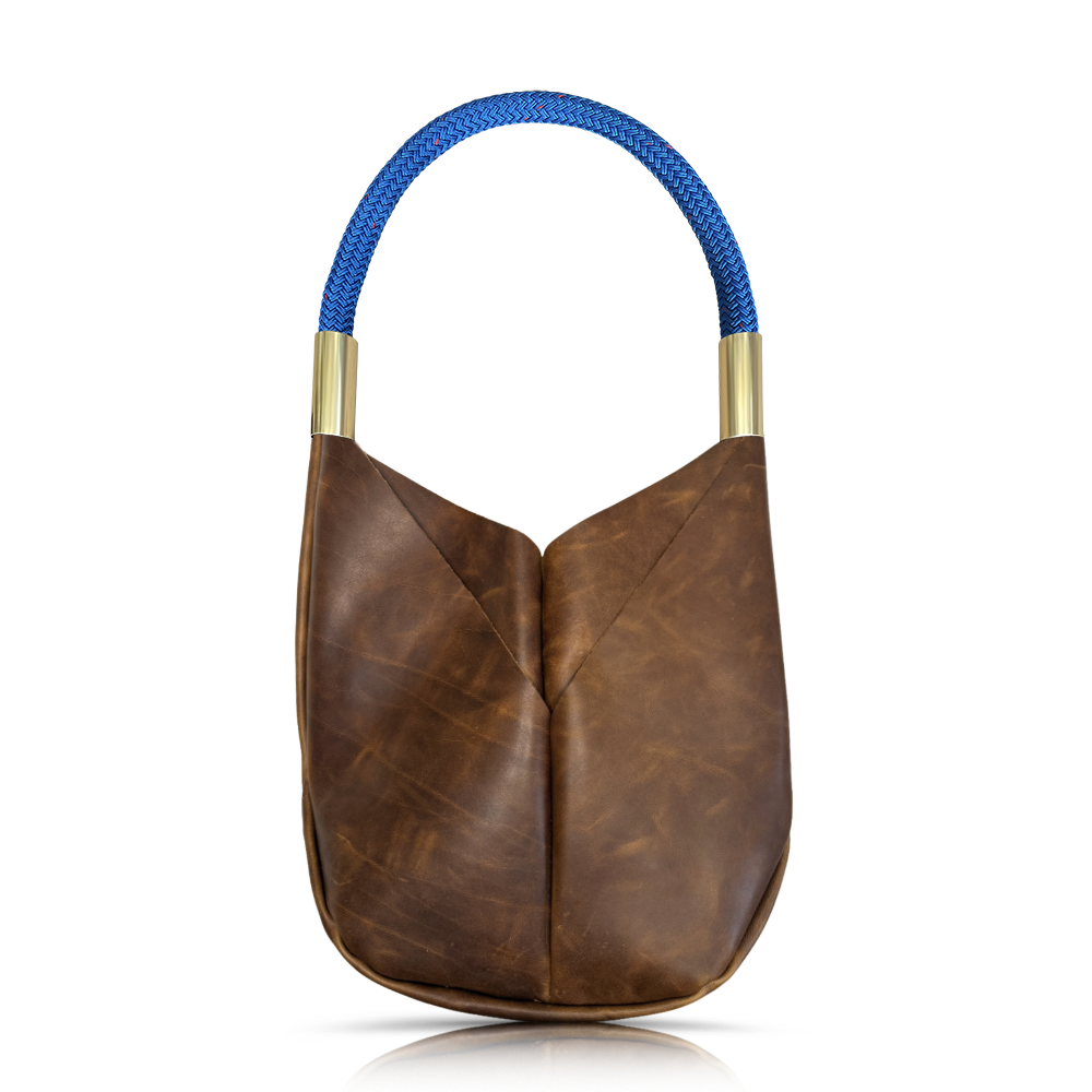 Original Wildwood Bag // Large in Brown Tourmaline with Harborside Blue Rope