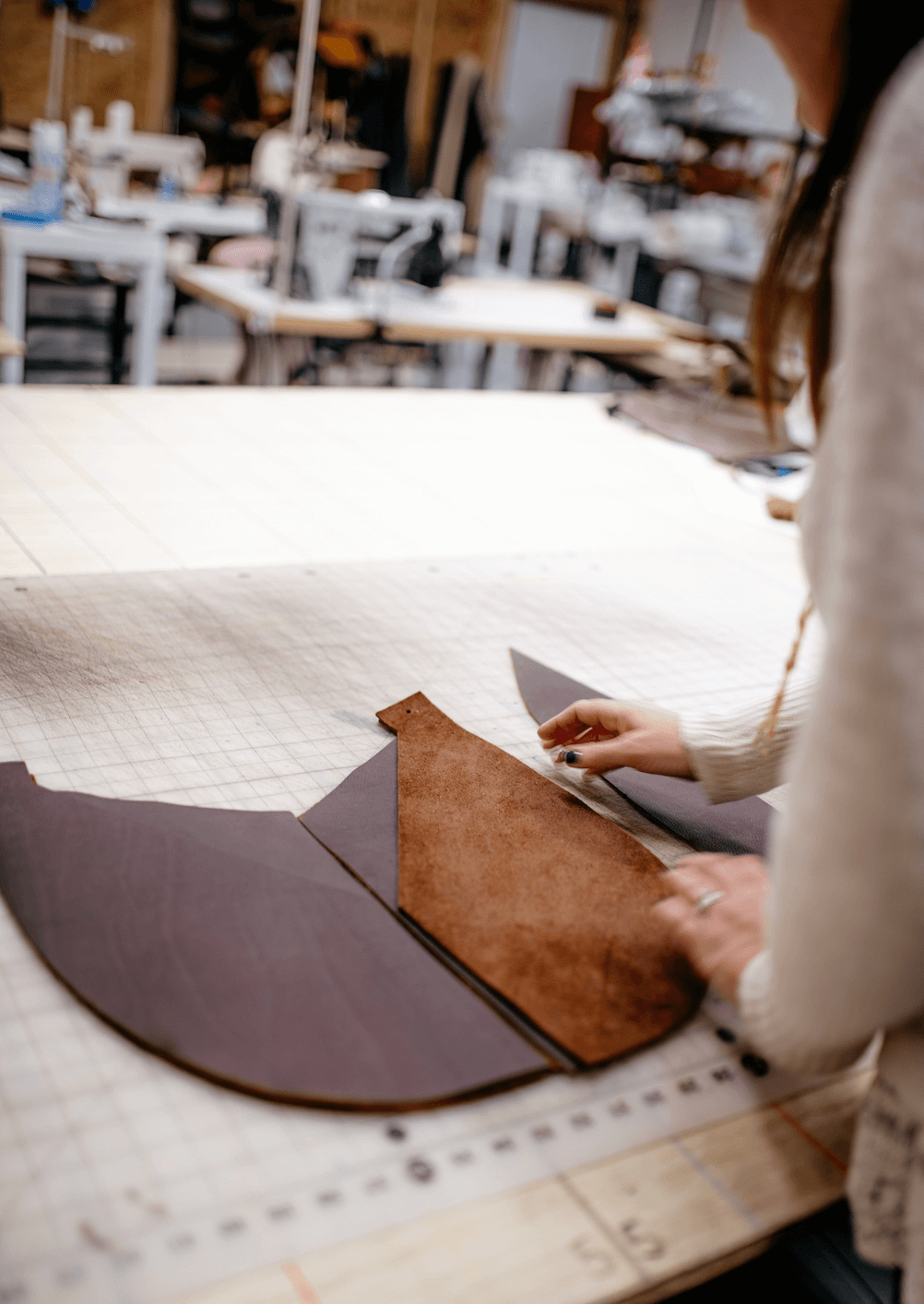 leather pieces on a table