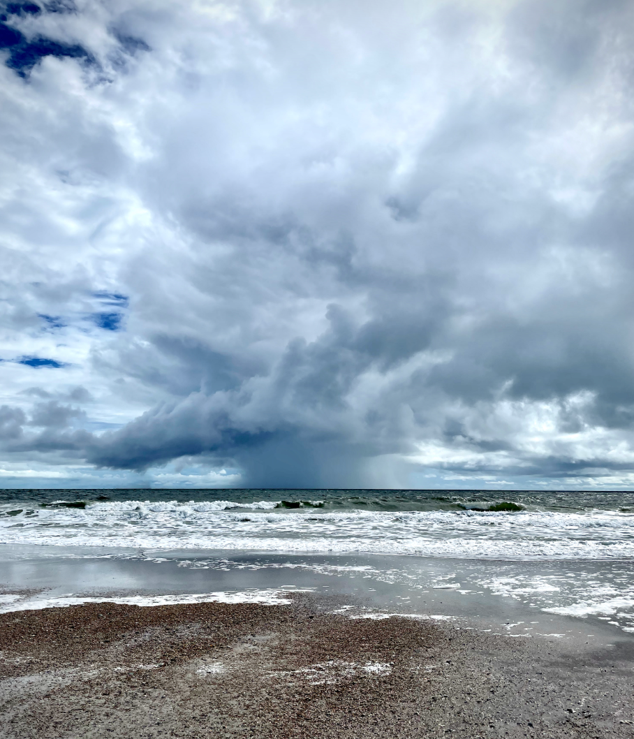 ocean with a storm coming