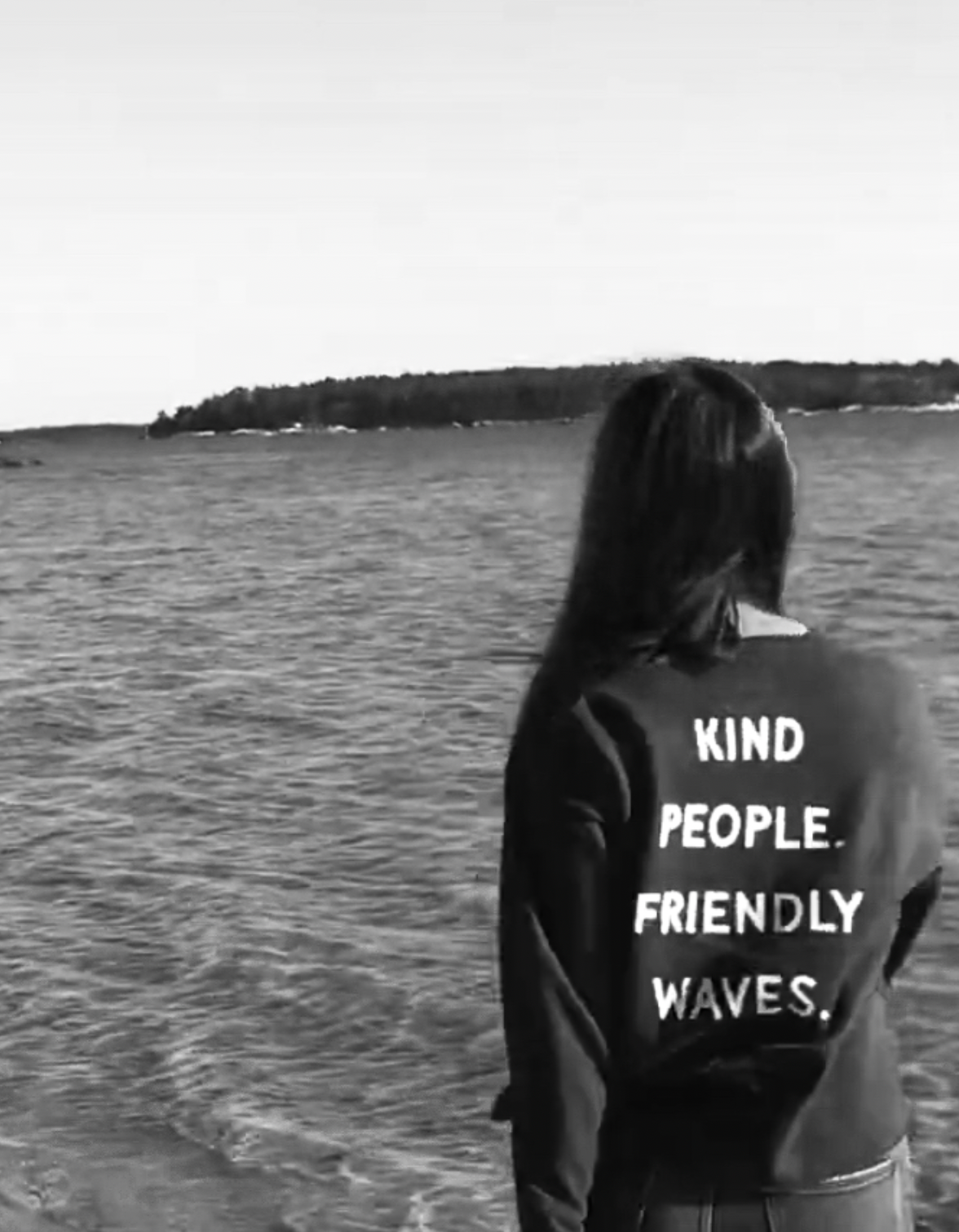 Sweatshirt with Kind People Friendly Waves