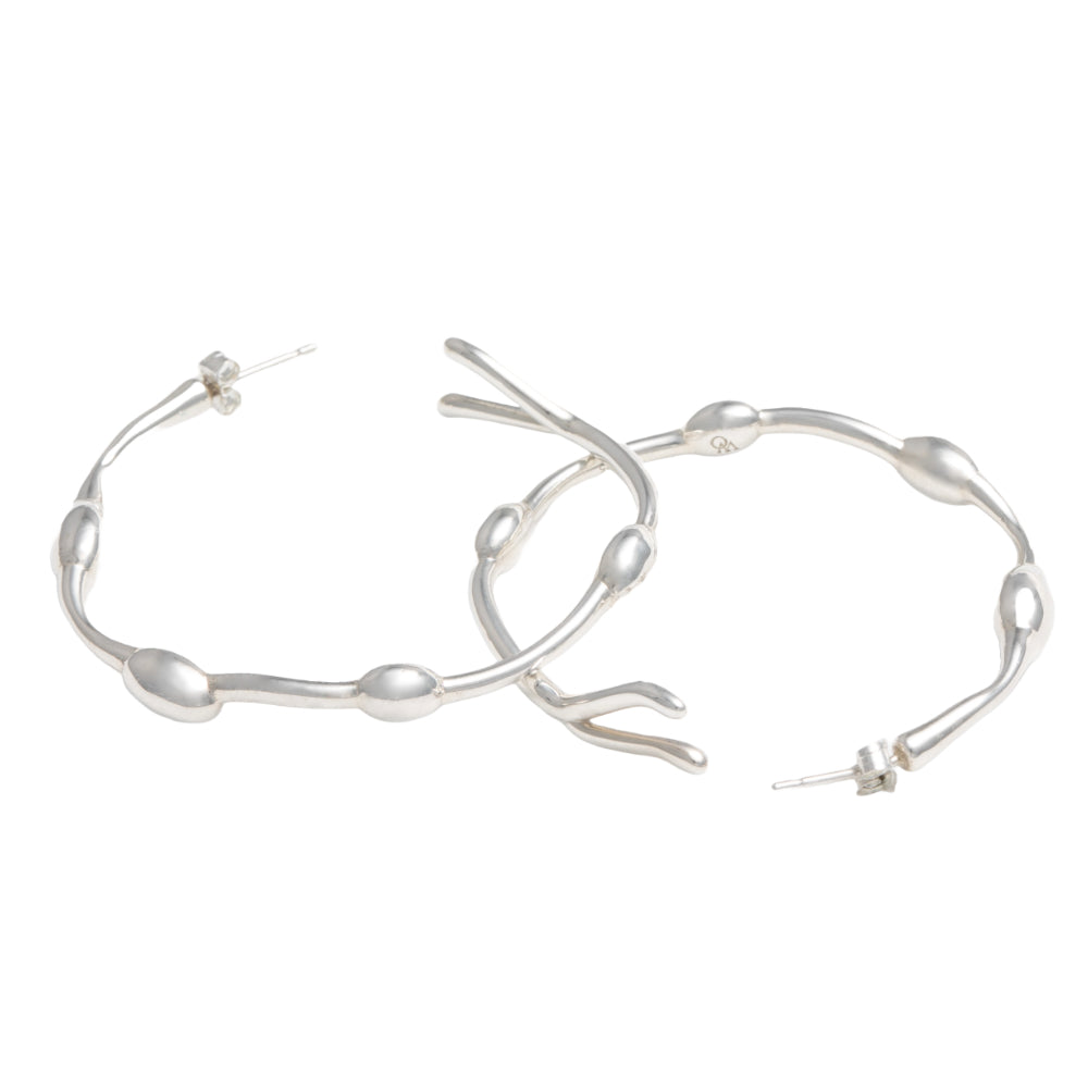Seaweed Hoop Earrings // in Sterling Silver