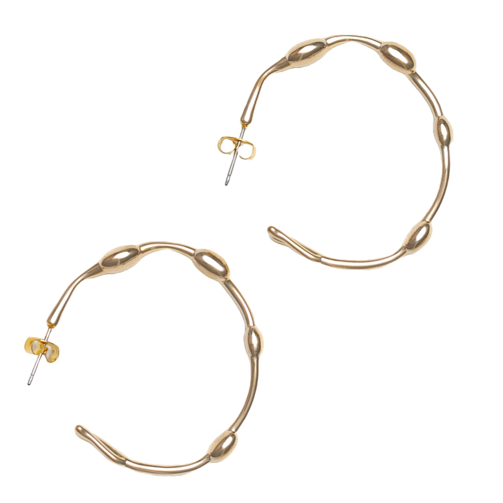 Seaweed Hoop Earrings // in Gold