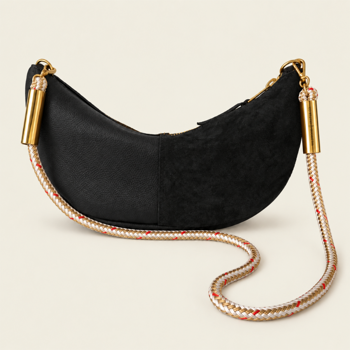 Convertible Sling in Black Leather