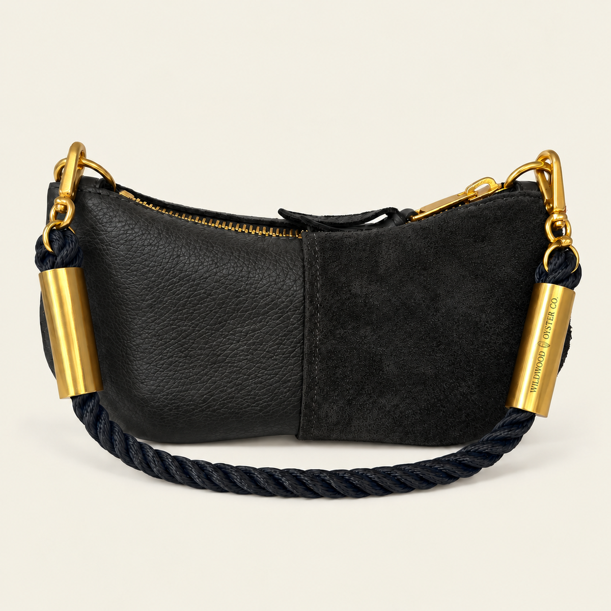 Convertible Zip Bag in Black Leather