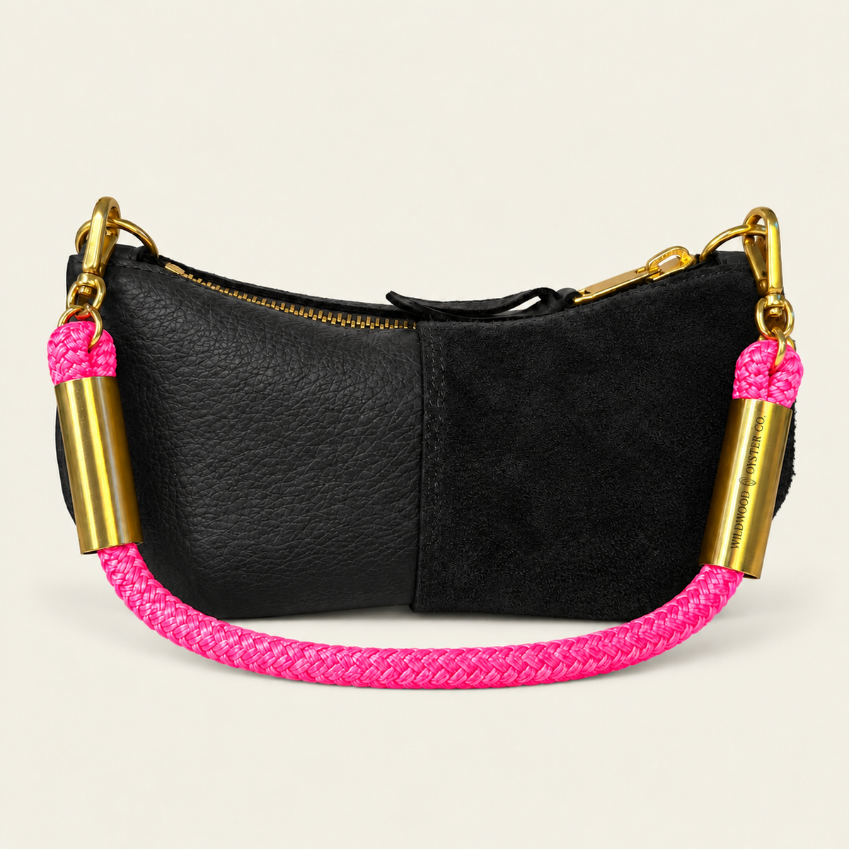 Convertible Zip Bag in Black Leather