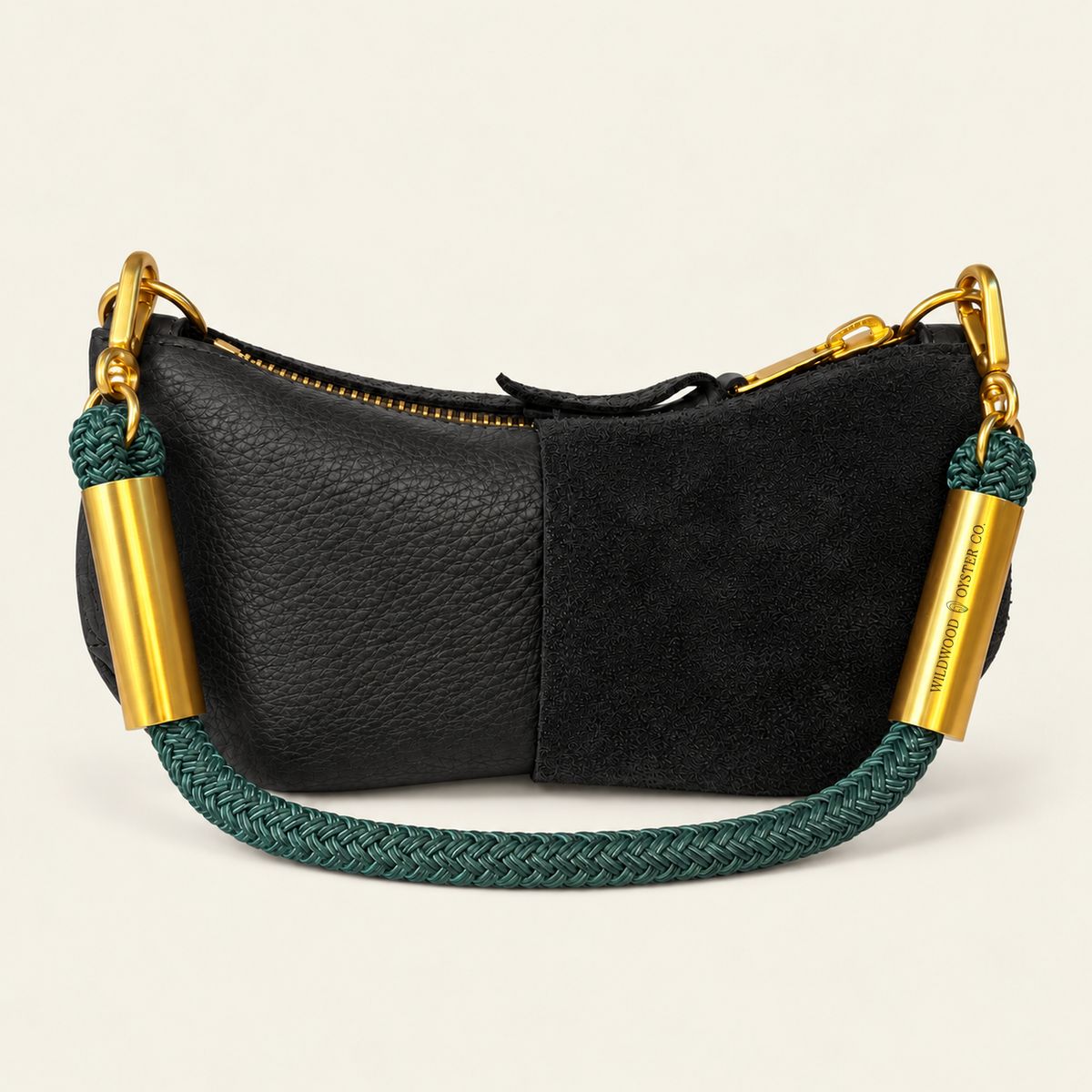 Convertible Zip Bag in Black Leather