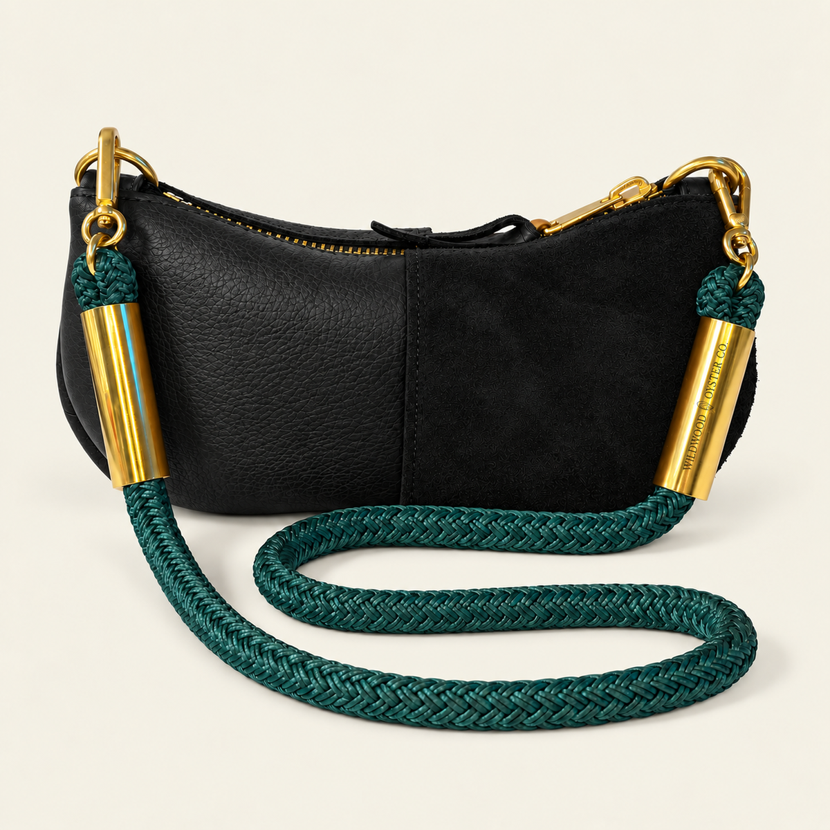Convertible Zip Bag in Black Leather