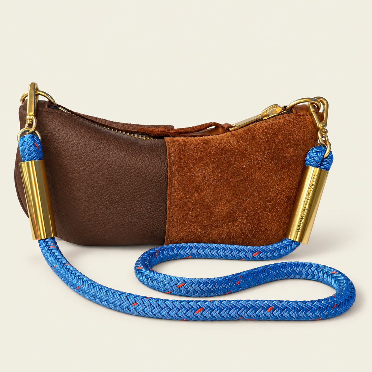 Convertible Zip Bag in Brown Leather