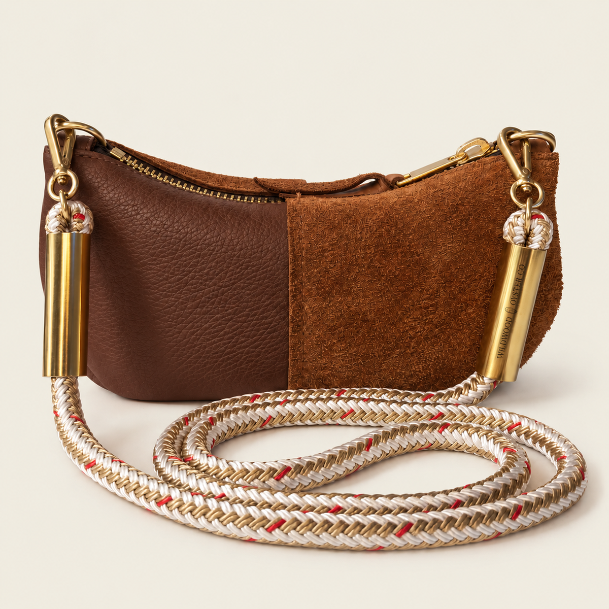 Convertible Zip Bag in Brown Leather