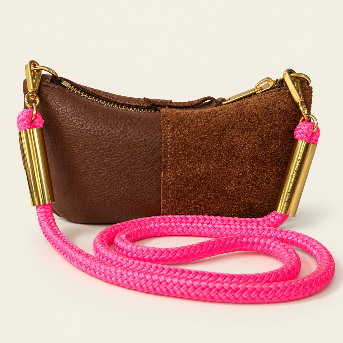 Convertible Zip Bag in Brown Leather