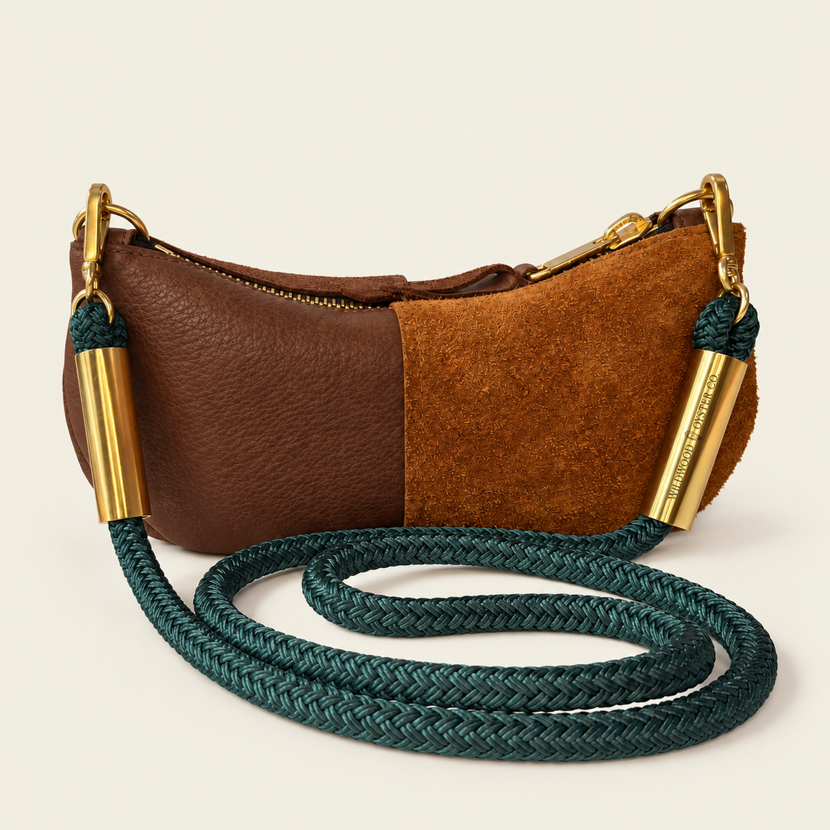 Convertible Zip Bag in Brown Leather