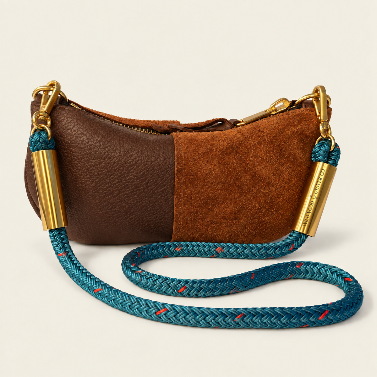 Convertible Zip Bag in Brown Leather