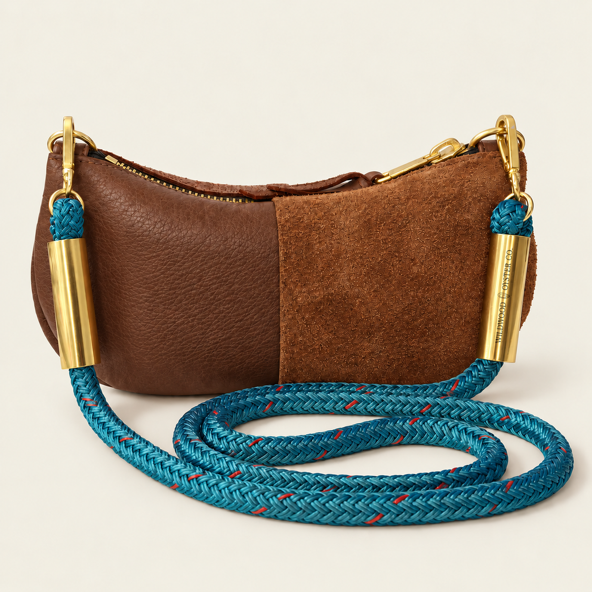 Convertible Zip Bag in Brown Leather