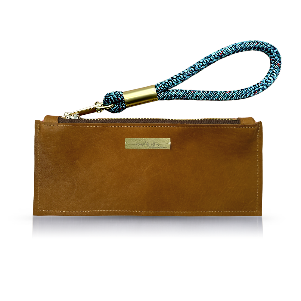 Leather Clutch + Rope Wristlet // in Beach Nut Leather