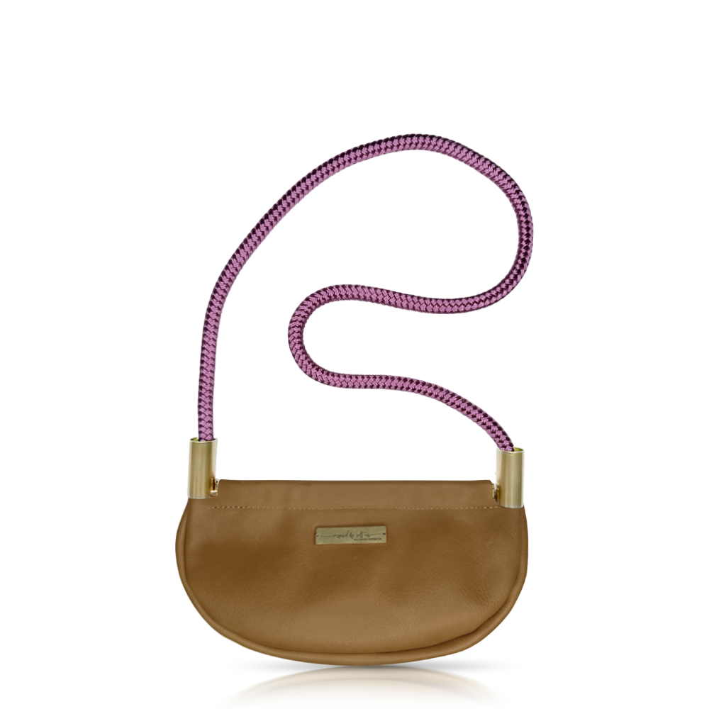 Clam Shell #Rope Color_Purple Beach Rose#Rope Handle Length_Shoulder (35")#Add Ons_Handbag Only