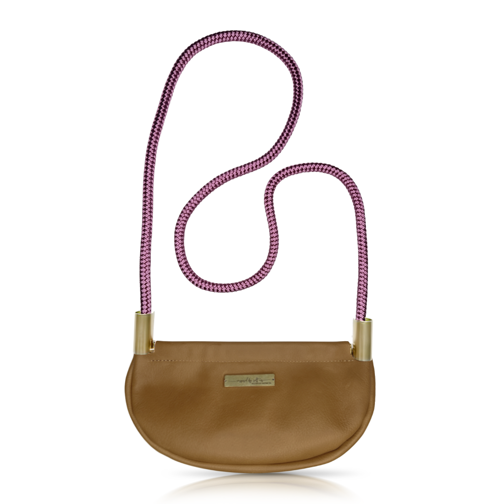 Clam Shell #Rope Color_Purple Beach Rose#Rope Handle Length_Crossbody (50")#Add Ons_Handbag Only