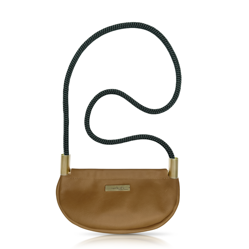 Clam Shell #Rope Color_Pine Green#Rope Handle Length_Crossbody (50")#Add Ons_Handbag Only