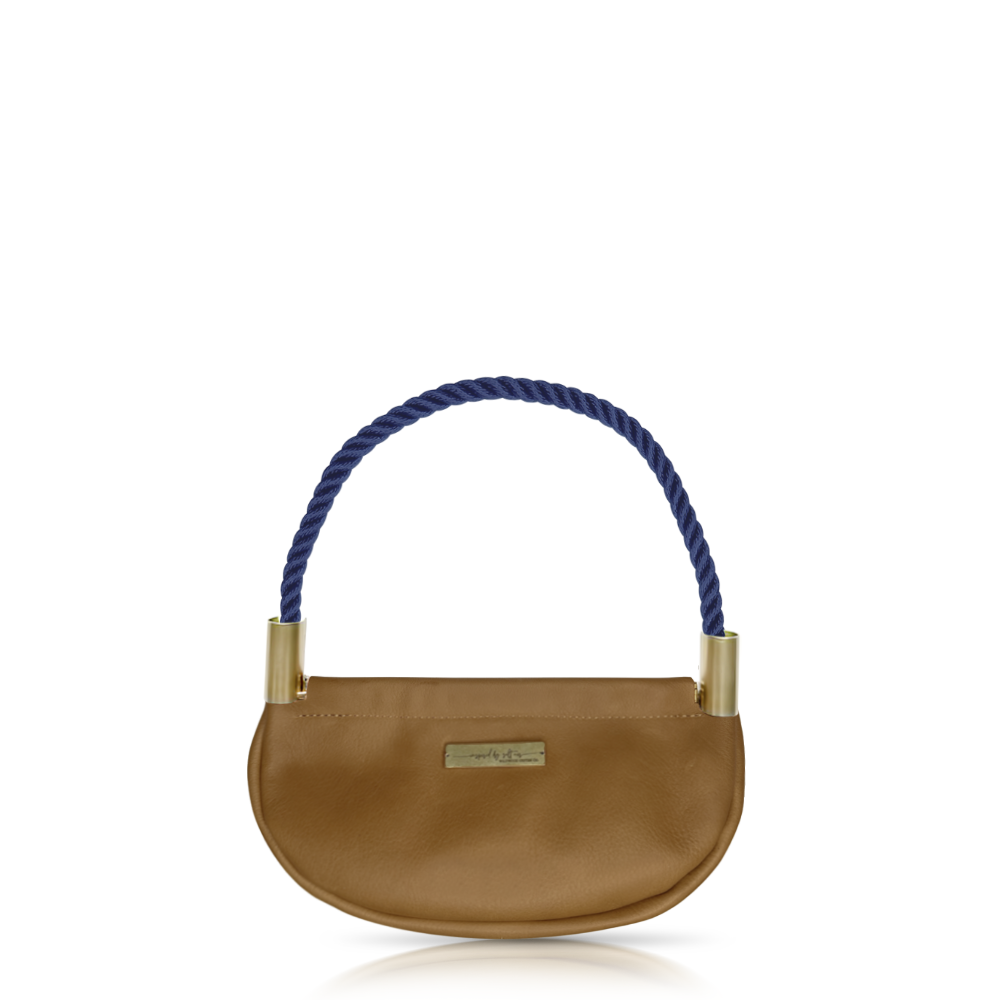 Clam Shell #Rope Color_New England Navy#Rope Handle Length_Wrist (19")#Add Ons_Handbag Only