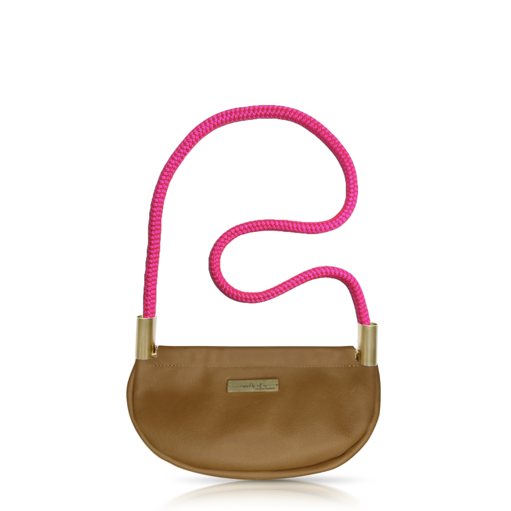 Clam Shell #Rope Color_Neon Pink#Rope Handle Length_Shoulder (35")#Add Ons_Handbag Only