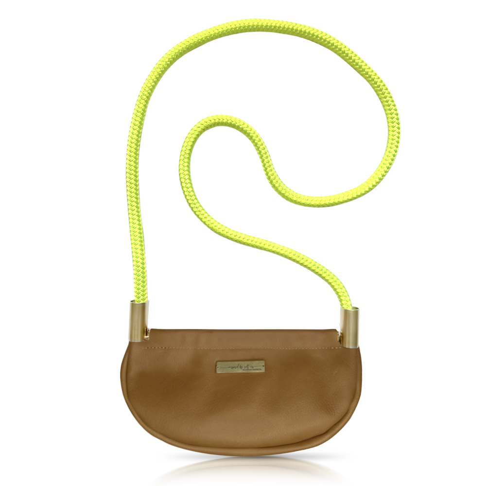 Clam Shell #Rope Color_Neon Yellow#Rope Handle Length_Crossbody (50")#Add Ons_Handbag Only