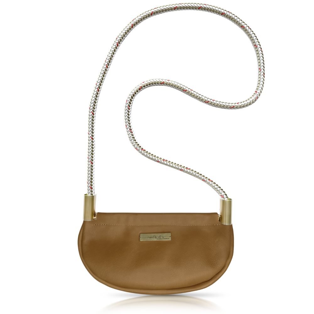 Clam Shell #Rope Color_Oyster Shell Gold#Rope Handle Length_Crossbody (50")#Add Ons_Handbag Only