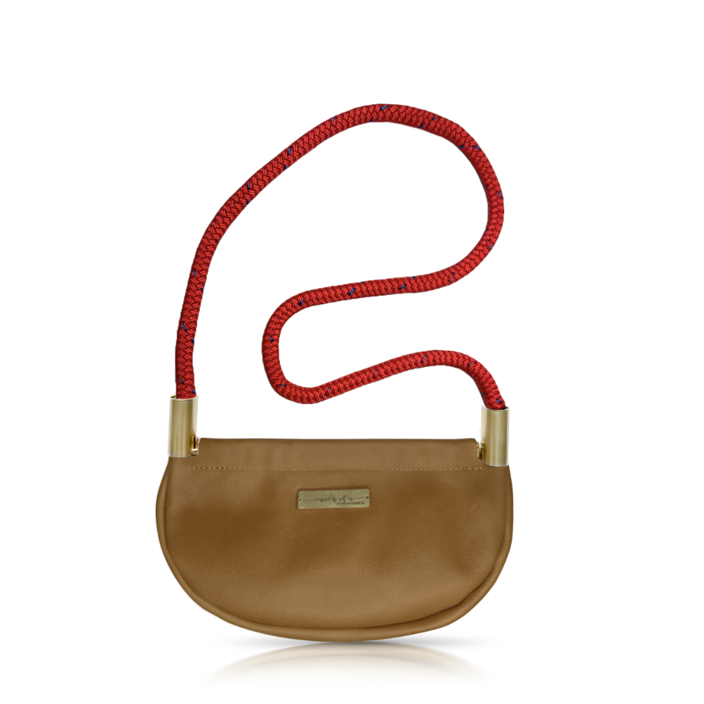 Clam Shell #Rope Color_Winterberry Red#Rope Handle Length_Shoulder (35")#Add Ons_Handbag Only