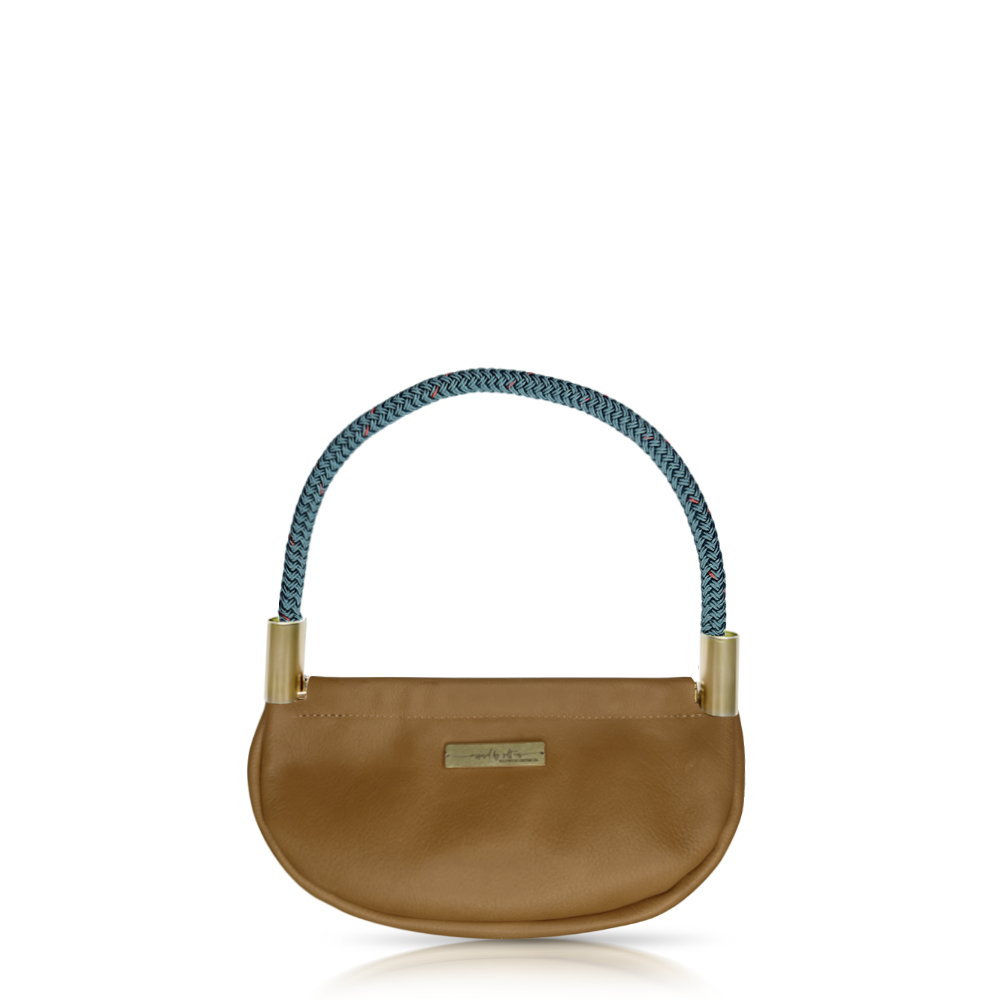 Clam Shell #Rope Color_Seaside Teal#Rope Handle Length_Wrist (19")#Add Ons_Handbag Only