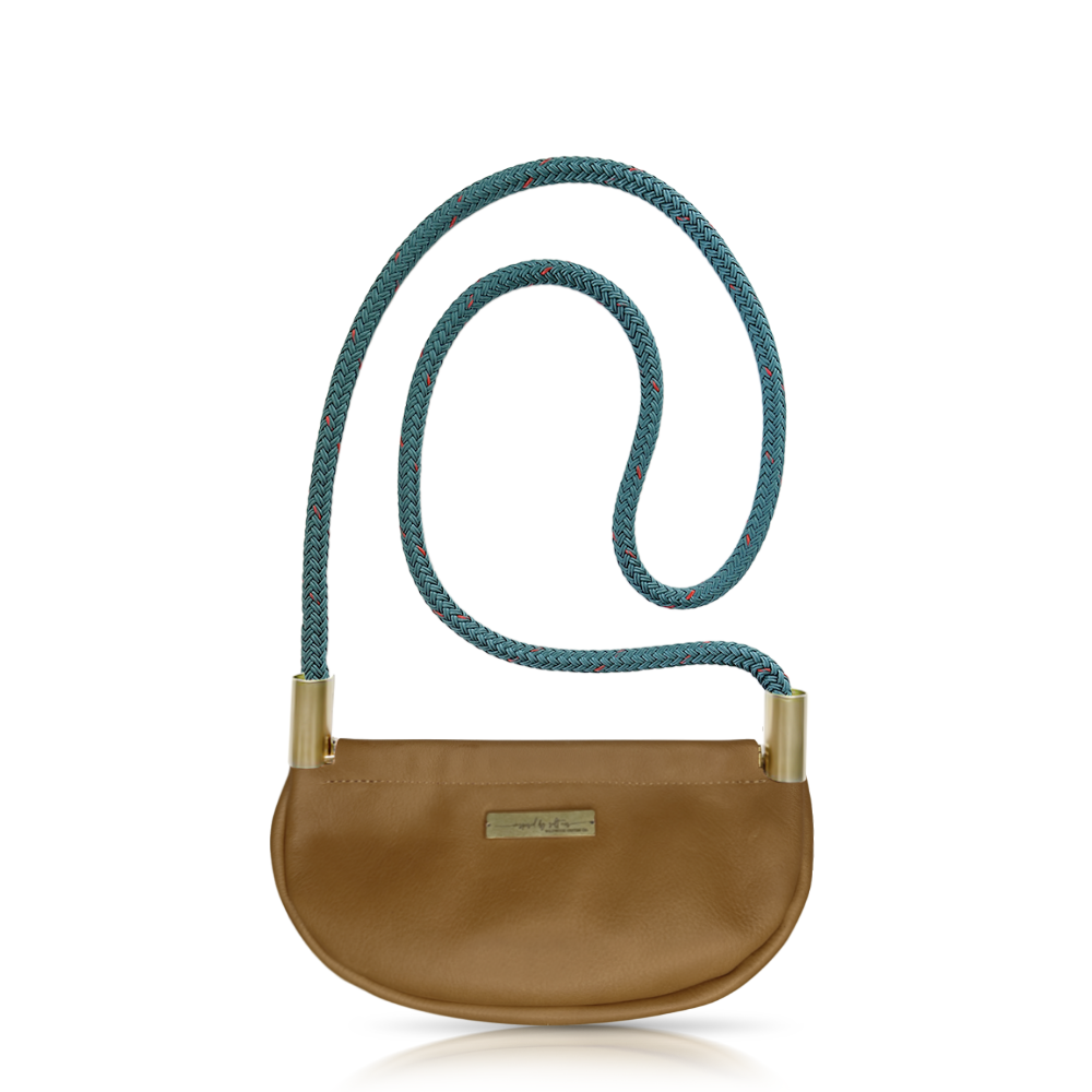 Clam Shell #Rope Color_Seaside Teal#Rope Handle Length_Crossbody (50")#Add Ons_Handbag Only