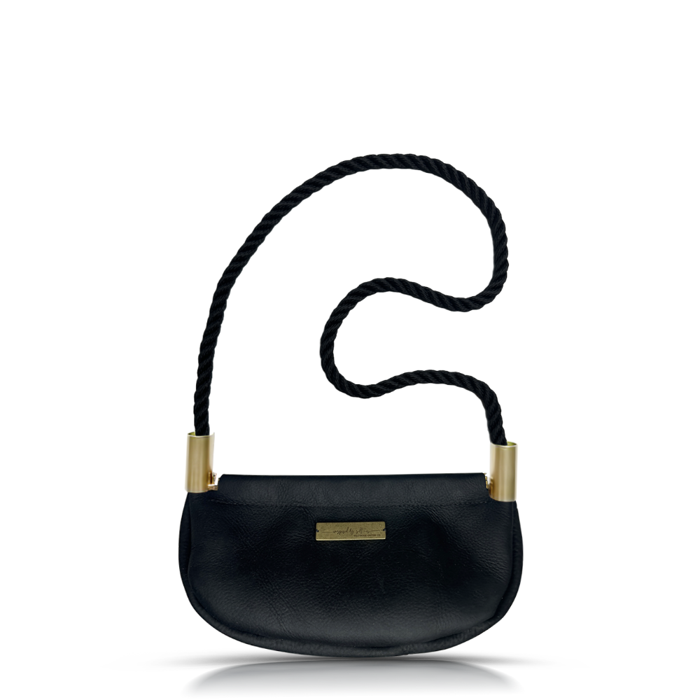 Clam Shell #Rope Color_Summer Night Black#Rope Handle Length_Shoulder (35")#Add Ons_Handbag Only
