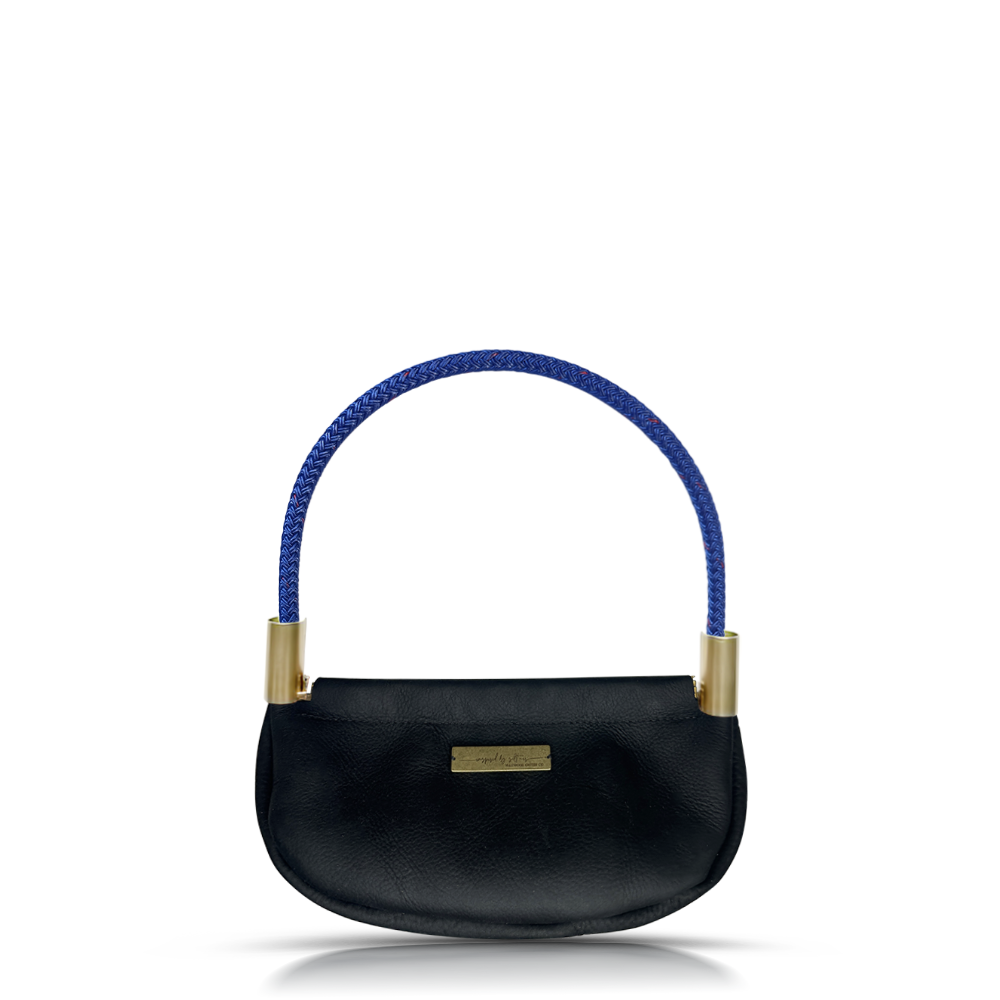 Clam Shell #Rope Color_Harborside Blue#Rope Handle Length_Wrist (19")#Add Ons_Handbag Only