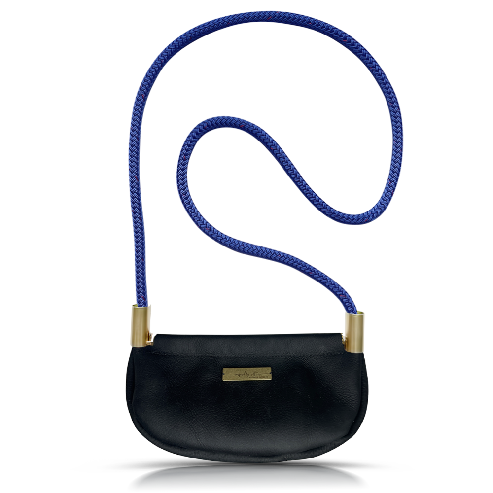 Clam Shell #Rope Color_Harborside Blue#Rope Handle Length_Crossbody (50")#Add Ons_Handbag Only