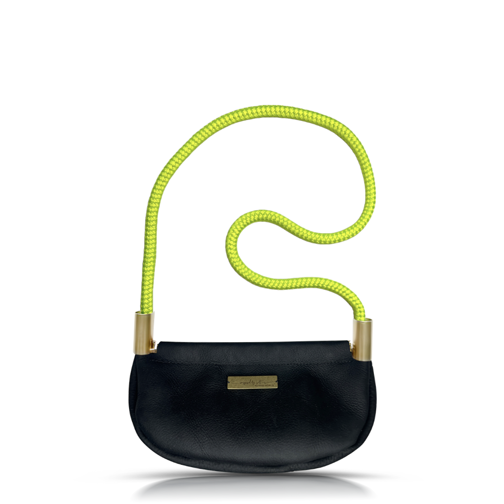 Clam Shell #Rope Color_Neon Yellow#Rope Handle Length_Shoulder (35")#Add Ons_Handbag Only