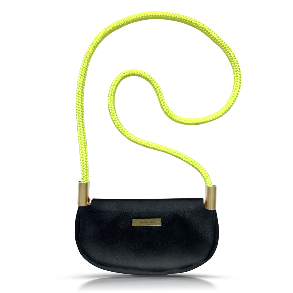 Clam Shell #Rope Color_Neon Yellow#Rope Handle Length_Crossbody (50")#Add Ons_Handbag Only