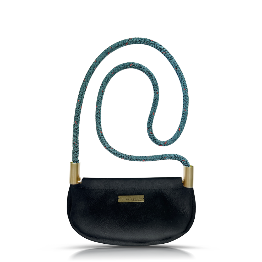 Clam Shell #Rope Color_Seaside Teal#Rope Handle Length_Crossbody (50")#Add Ons_Handbag Only