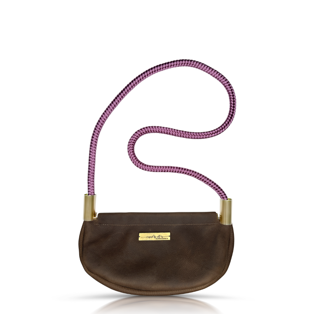 Clam Shell #Rope Color_Purple Beach Rose#Rope Handle Length_Shoulder (35")#Add Ons_Handbag Only