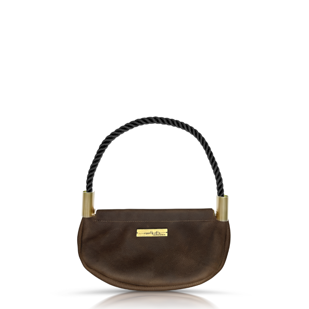 Clam Shell #Rope Color_Summer Night Black#Rope Handle Length_Wrist (19")#Add Ons_Handbag Only