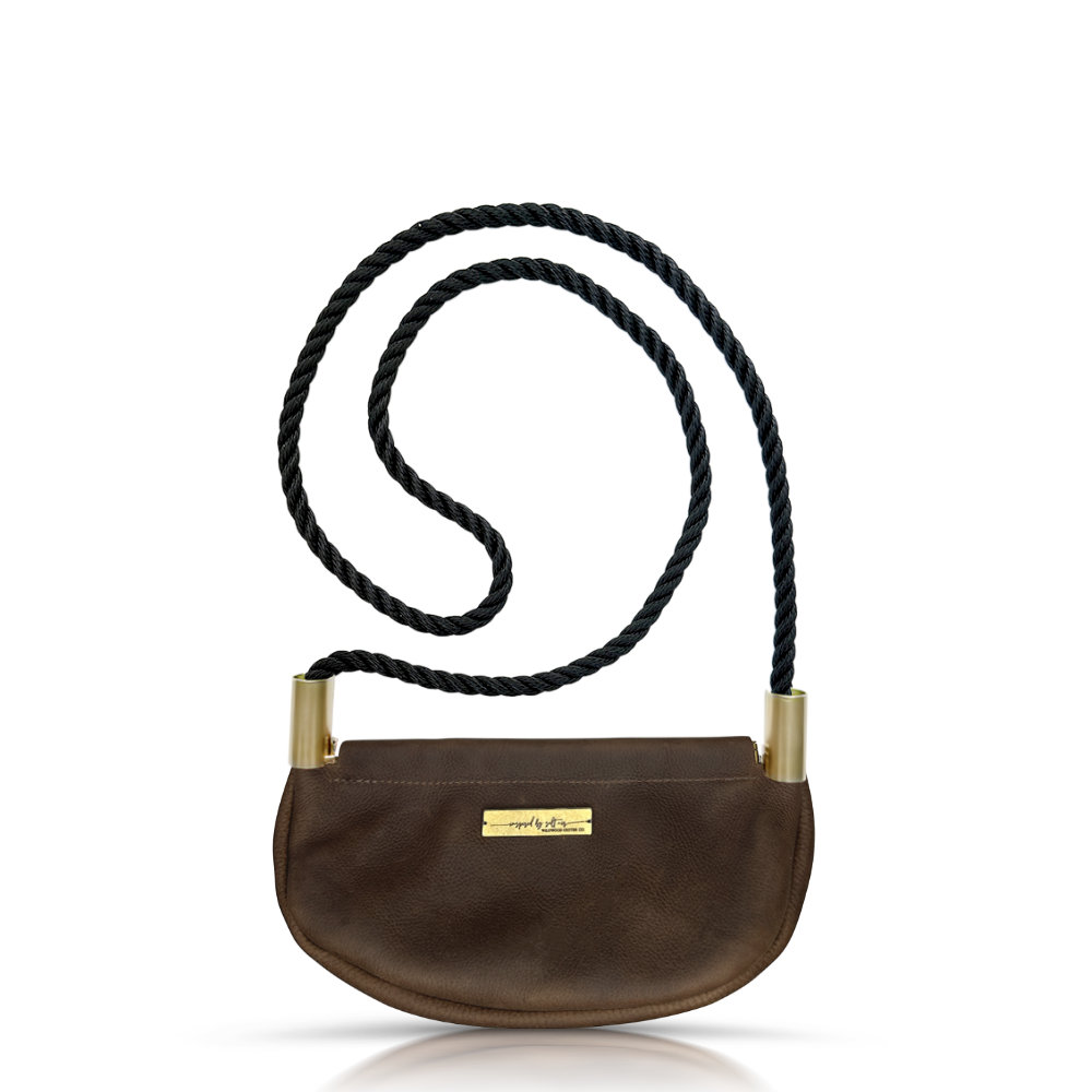 Clam Shell #Rope Color_Summer Night Black#Rope Handle Length_Crossbody (50")#Add Ons_Handbag Only