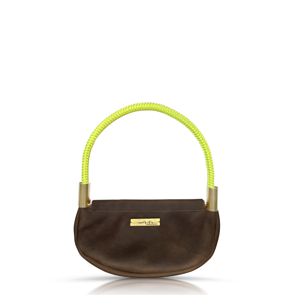 Clam Shell #Rope Color_Neon Yellow#Rope Handle Length_Wrist (19")#Add Ons_Handbag Only