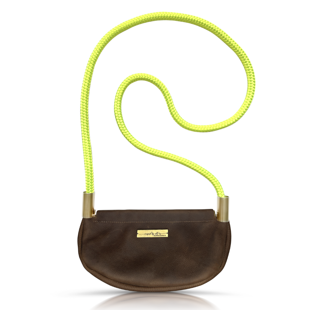 Clam Shell #Rope Color_Neon Yellow#Rope Handle Length_Crossbody (50")#Add Ons_Handbag Only