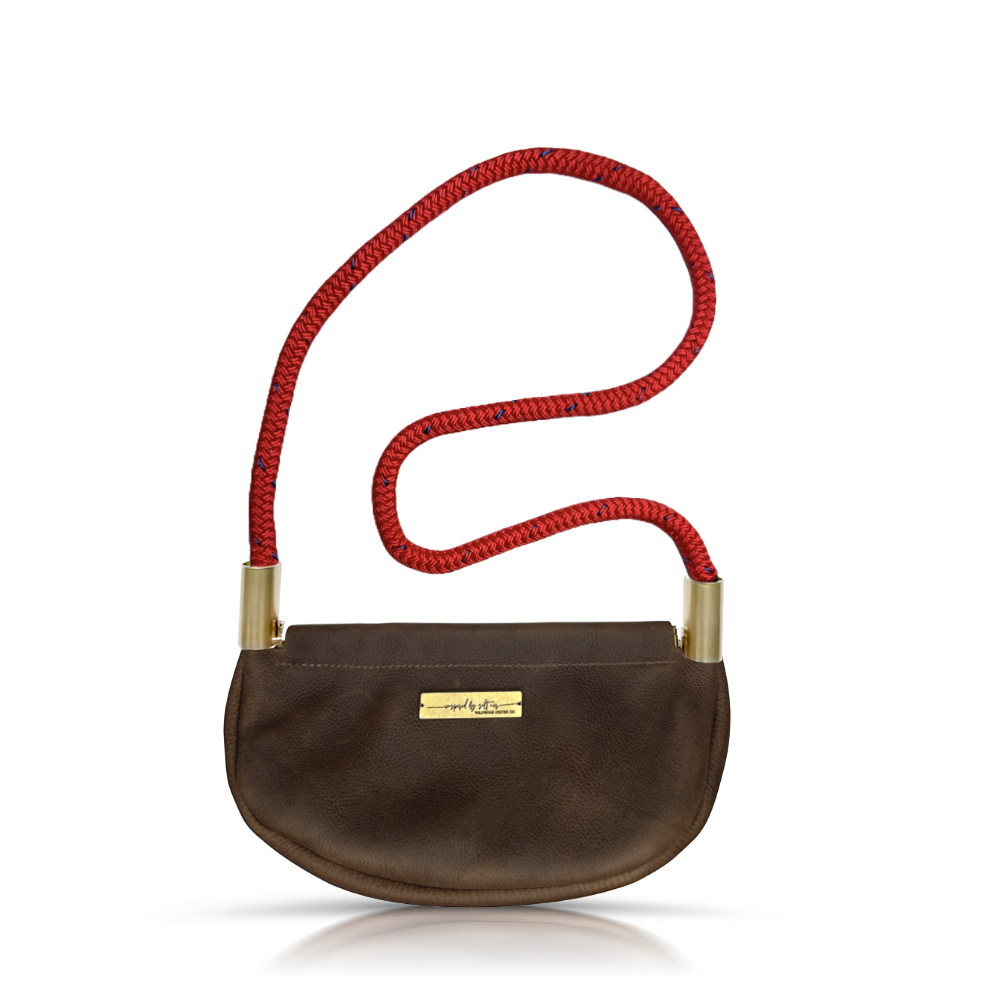 Clam Shell #Rope Color_Winterberry Red#Rope Handle Length_Shoulder (35")#Add Ons_Handbag Only