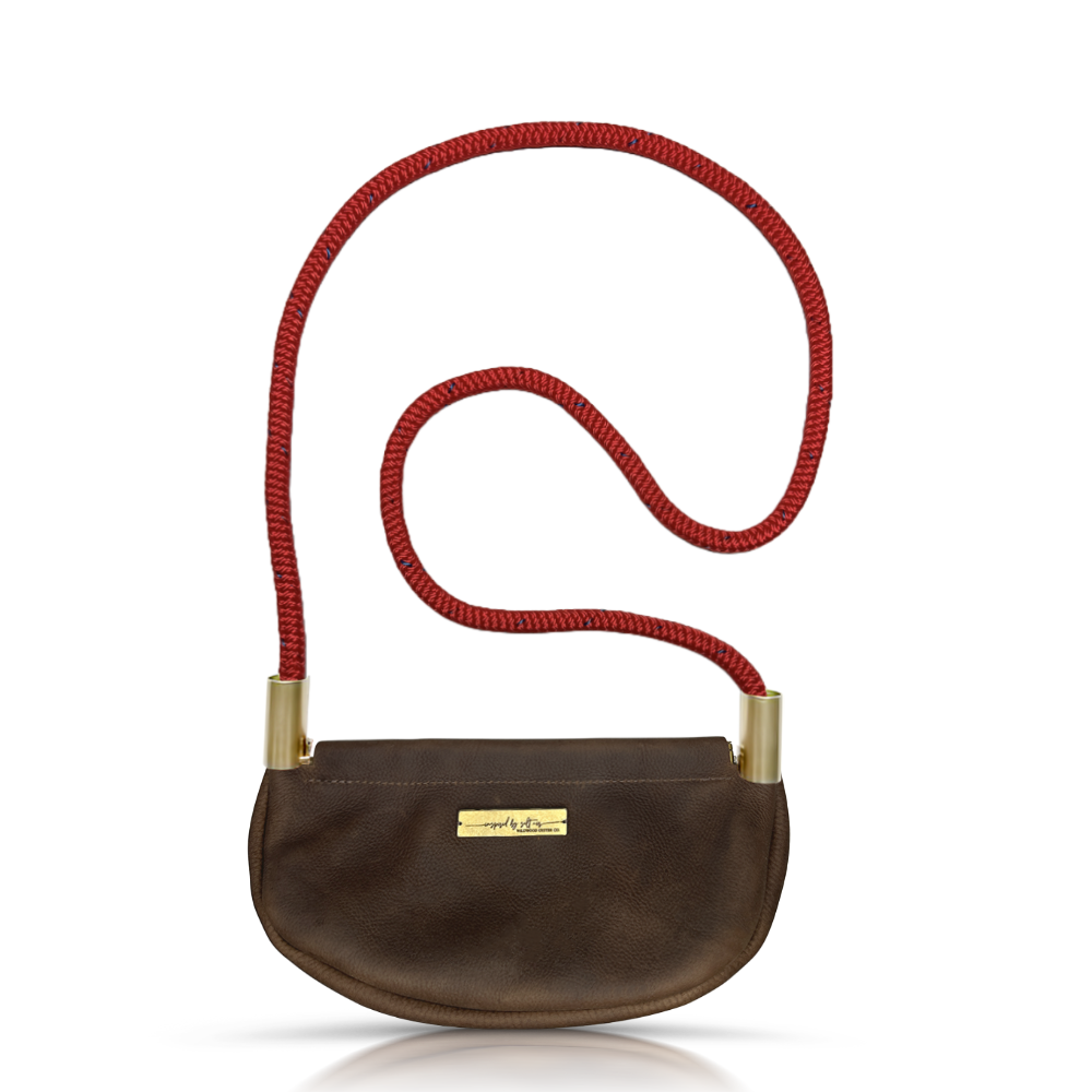 Clam Shell #Rope Color_Winterberry Red#Rope Handle Length_Crossbody (50")#Add Ons_Handbag Only