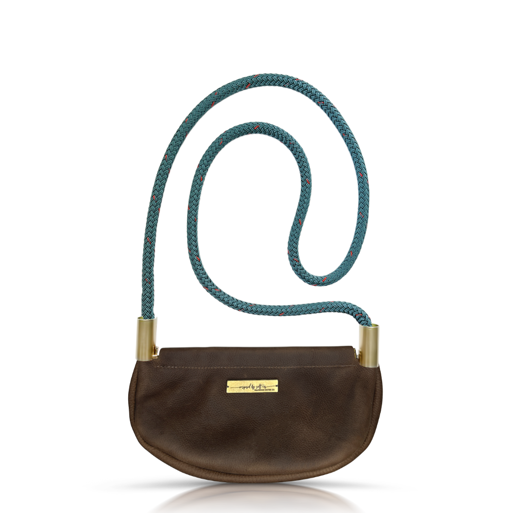 Clam Shell #Rope Color_Seaside Teal#Rope Handle Length_Crossbody (50")#Add Ons_Handbag Only